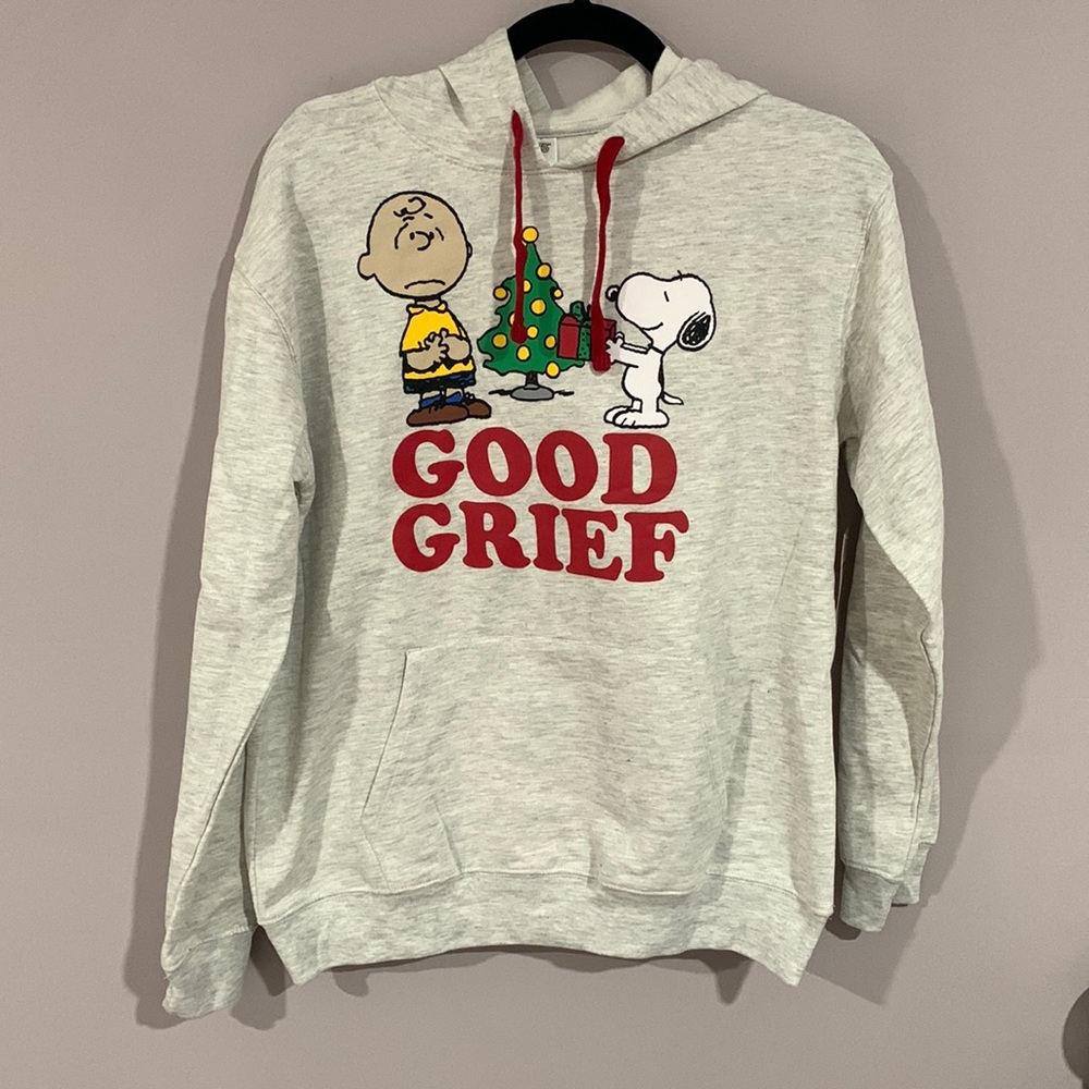 M peanuts good grief holiday hoodie